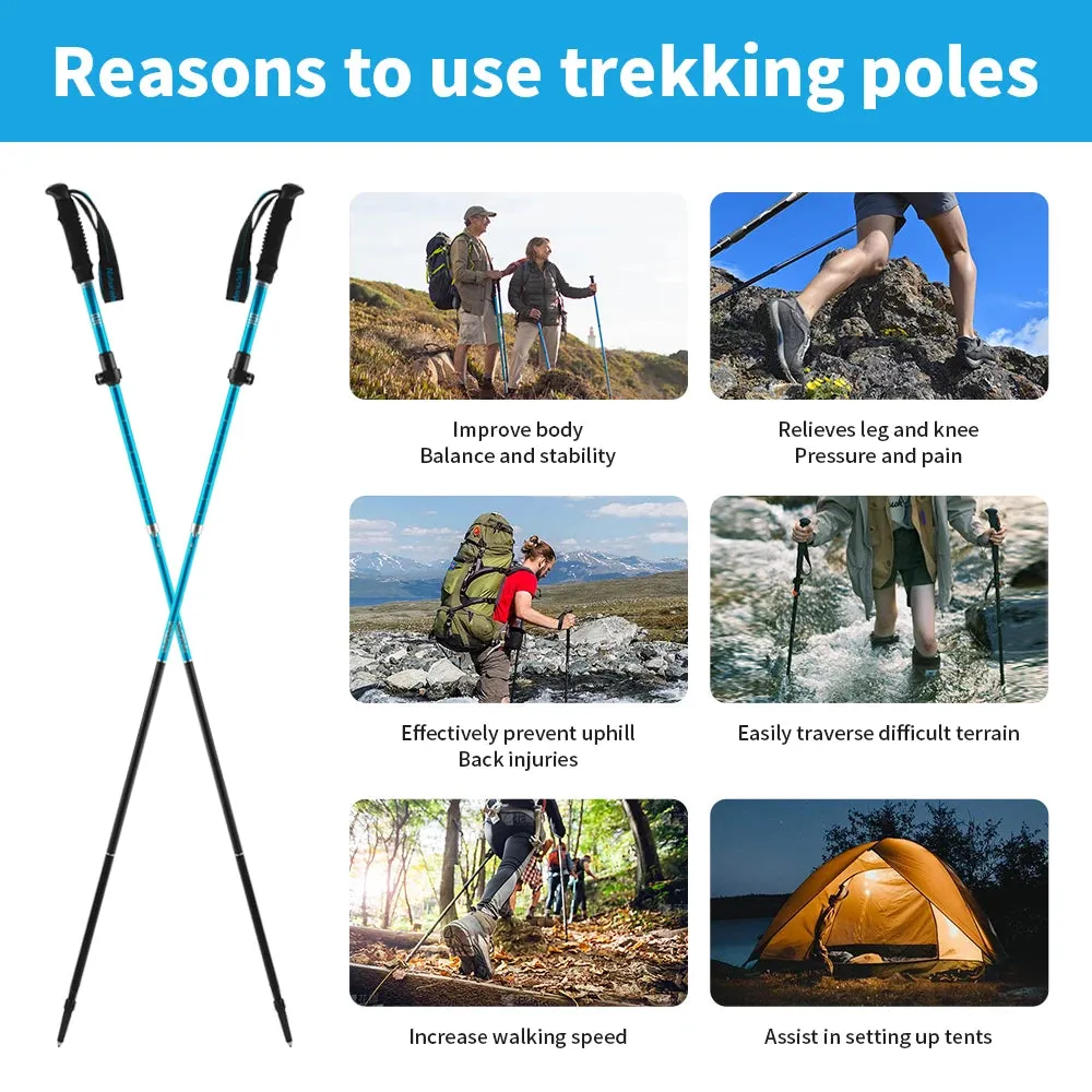 Three Sections Folding Trekking Poles for Hiking