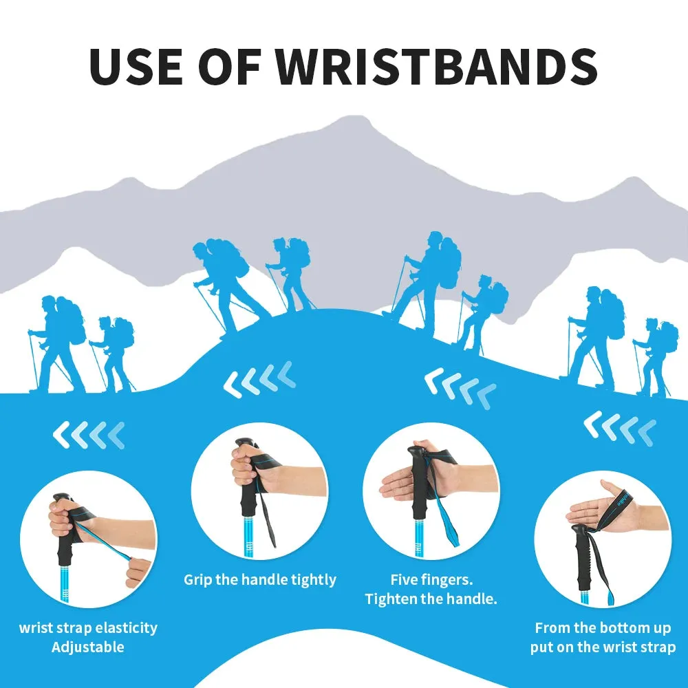 Three Sections Folding Trekking Poles for Hiking