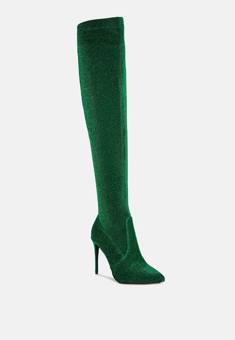 tigerlily knitted stiletto long boots
