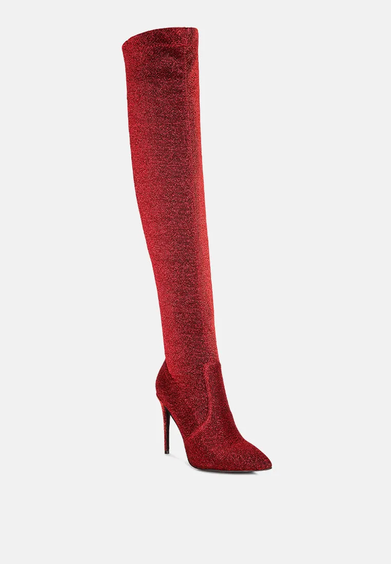 tigerlily knitted stiletto long boots