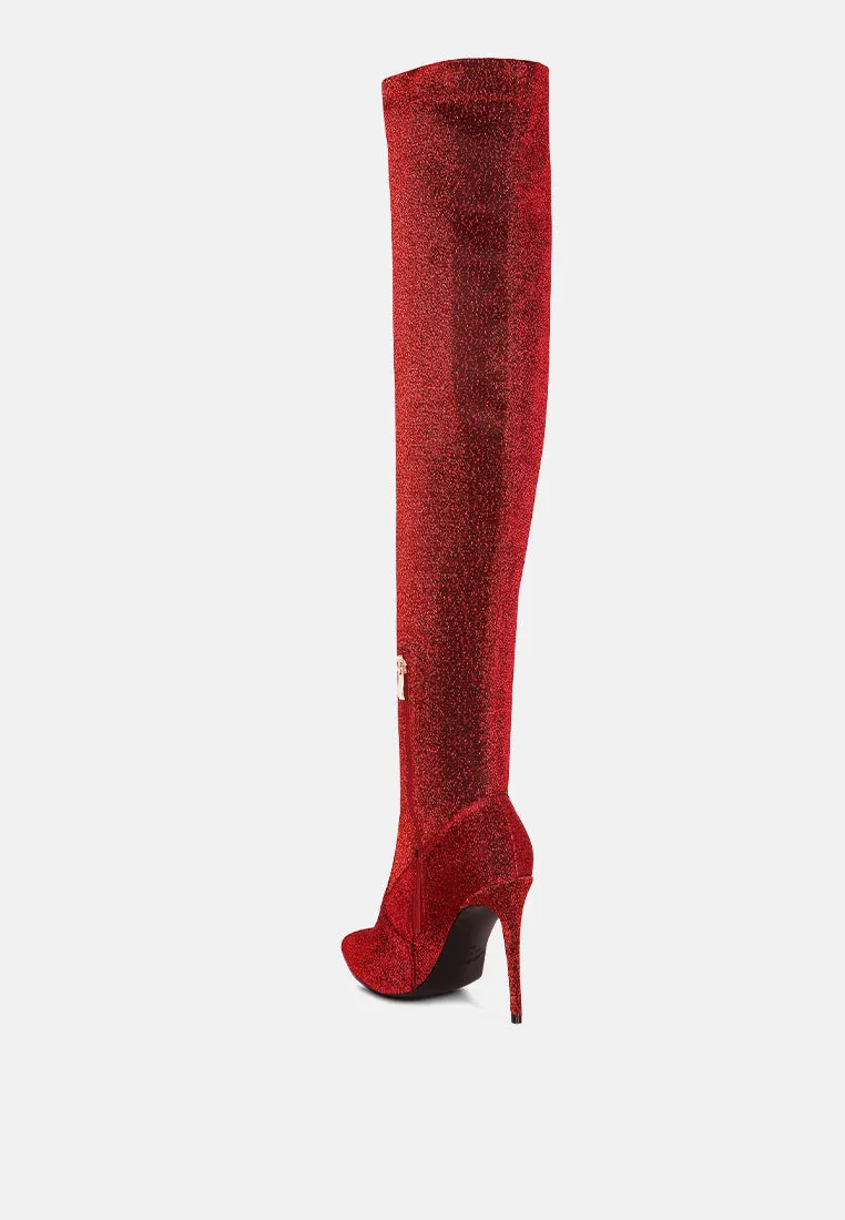 tigerlily knitted stiletto long boots
