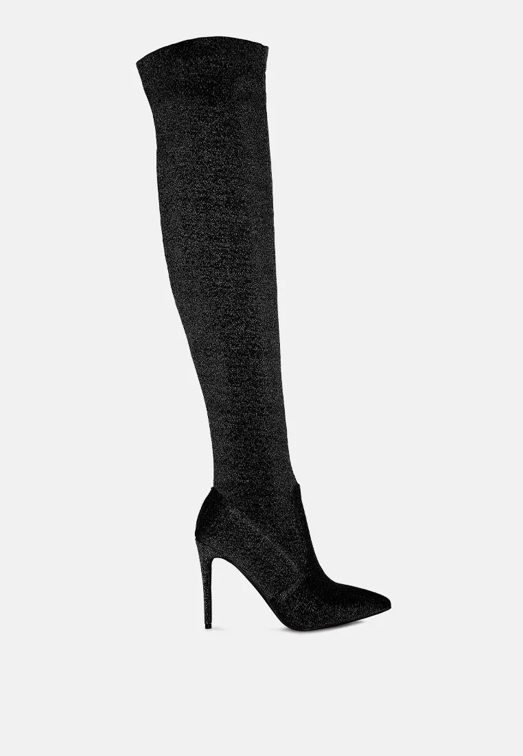 tigerlily knitted stiletto long boots