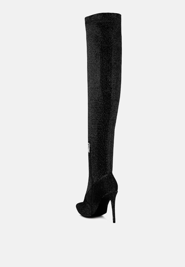 tigerlily knitted stiletto long boots
