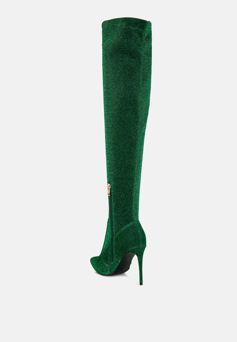 tigerlily knitted stiletto long boots