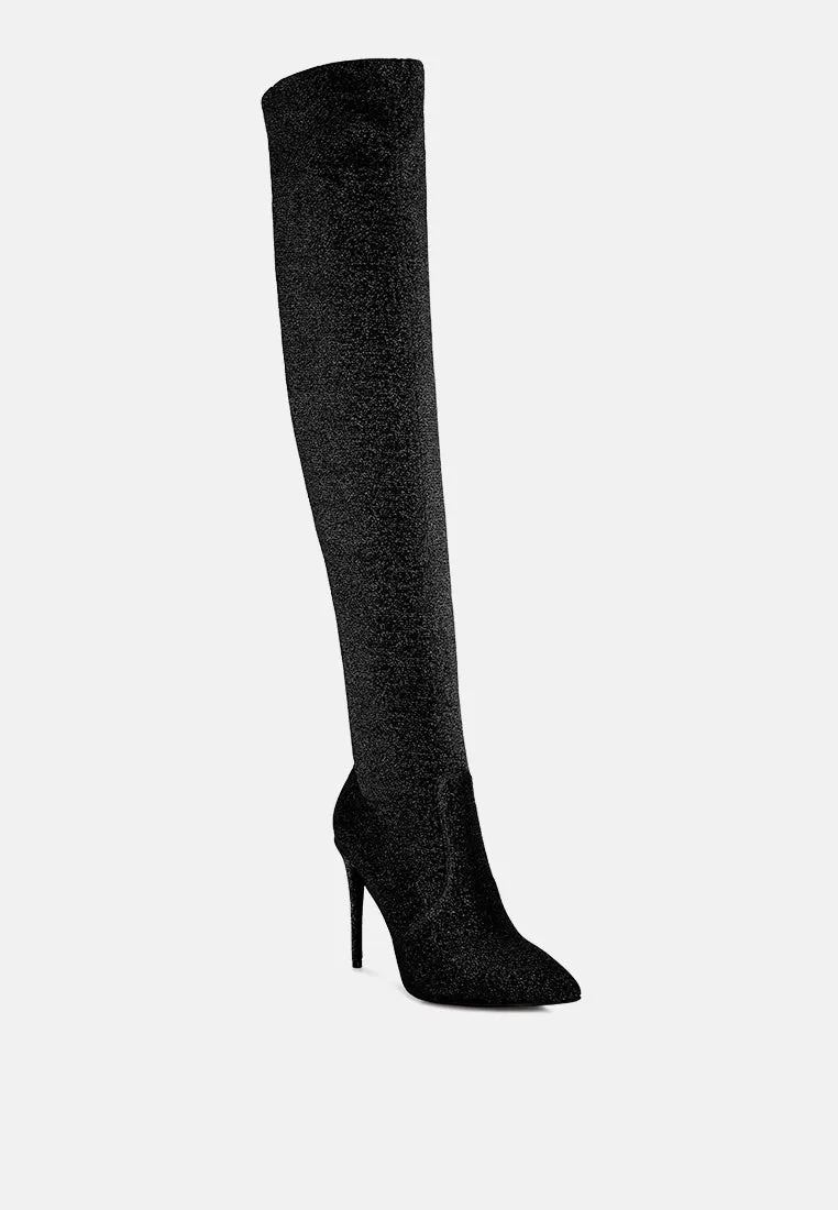 tigerlily knitted stiletto long boots