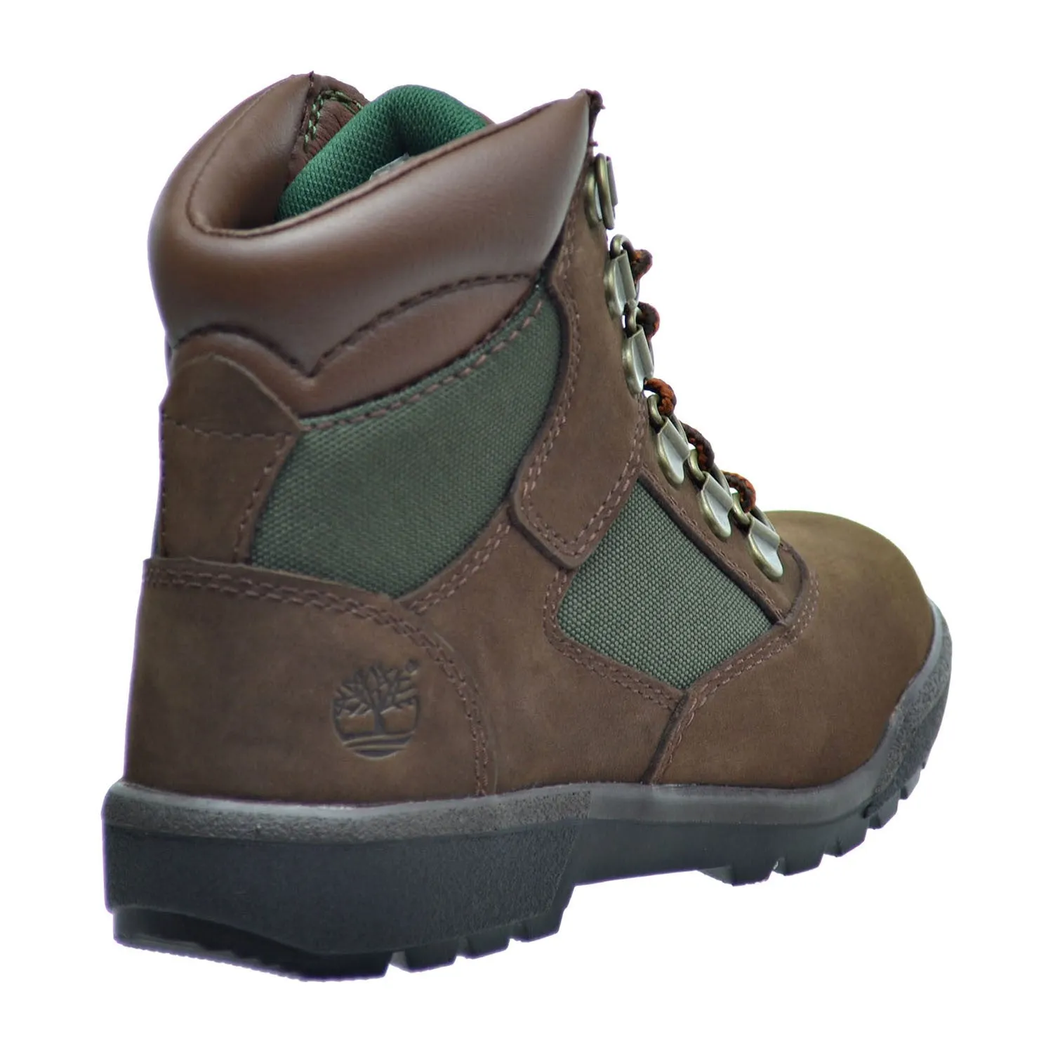 Timberland 6 Inch F/L Field Little Kid's Boots Brown Nubuck/Green