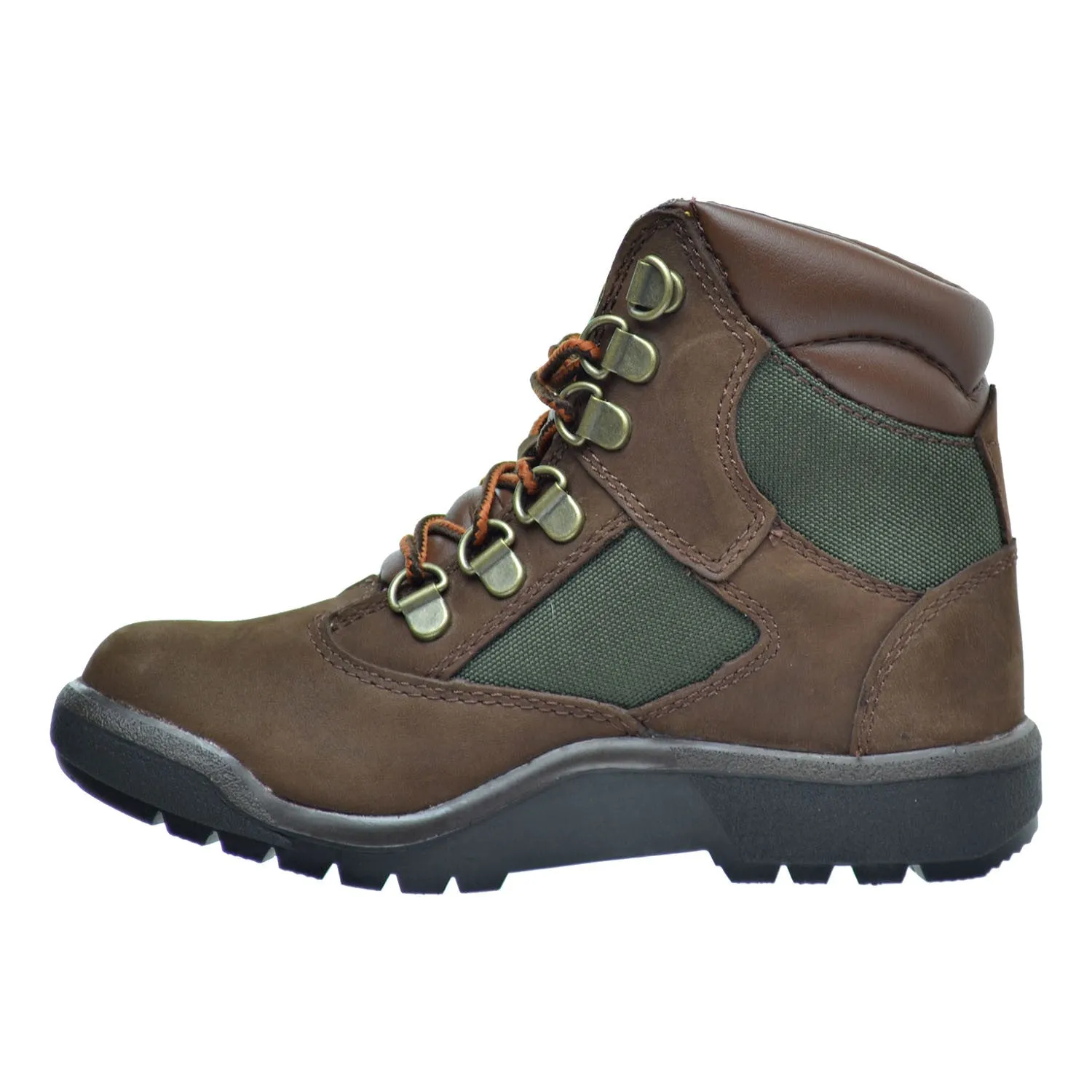 Timberland 6 Inch F/L Field Little Kid's Boots Brown Nubuck/Green
