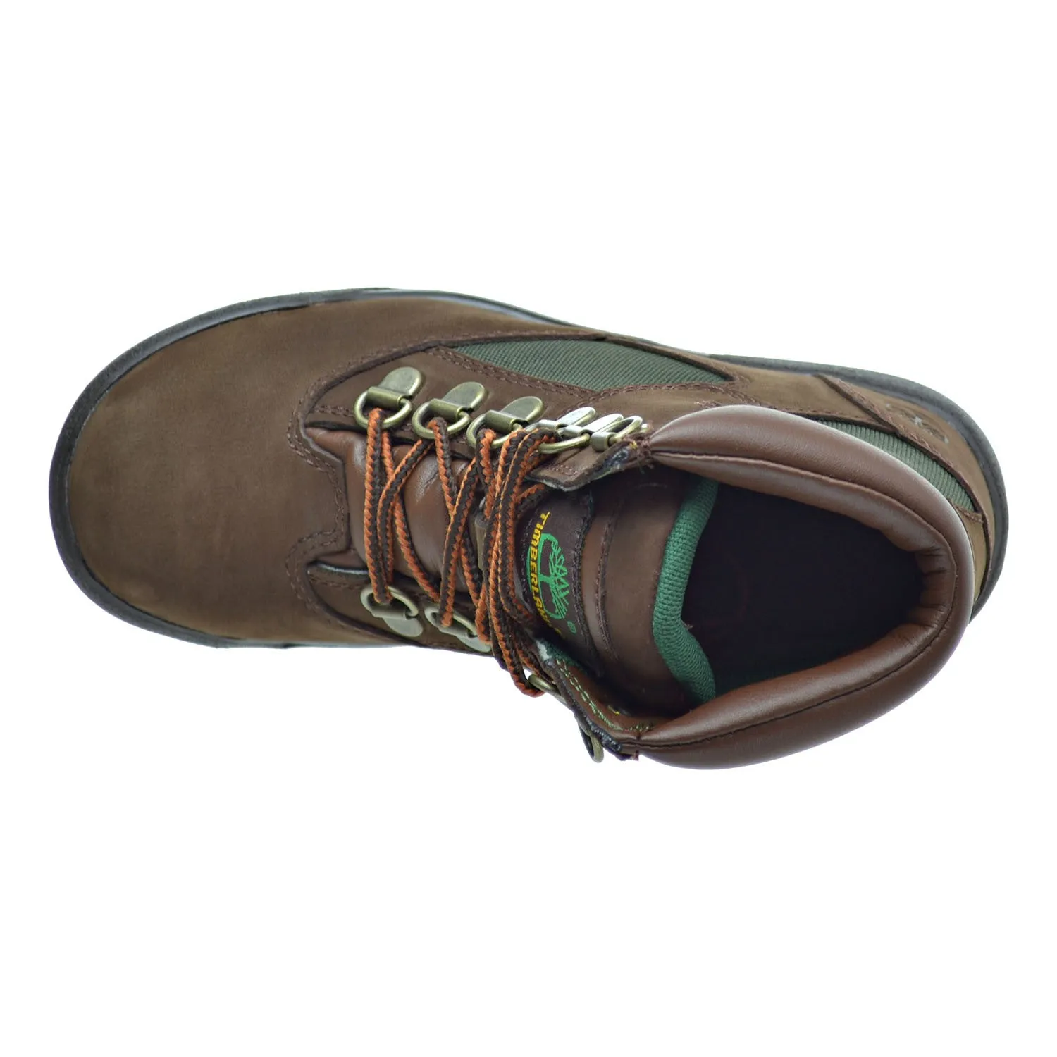 Timberland 6 Inch F/L Field Little Kid's Boots Brown Nubuck/Green