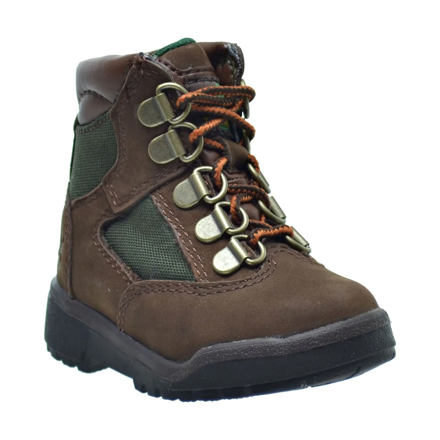 Timberland 6 inch F/L Toddler's Field Boots Brown Nubuck/Green