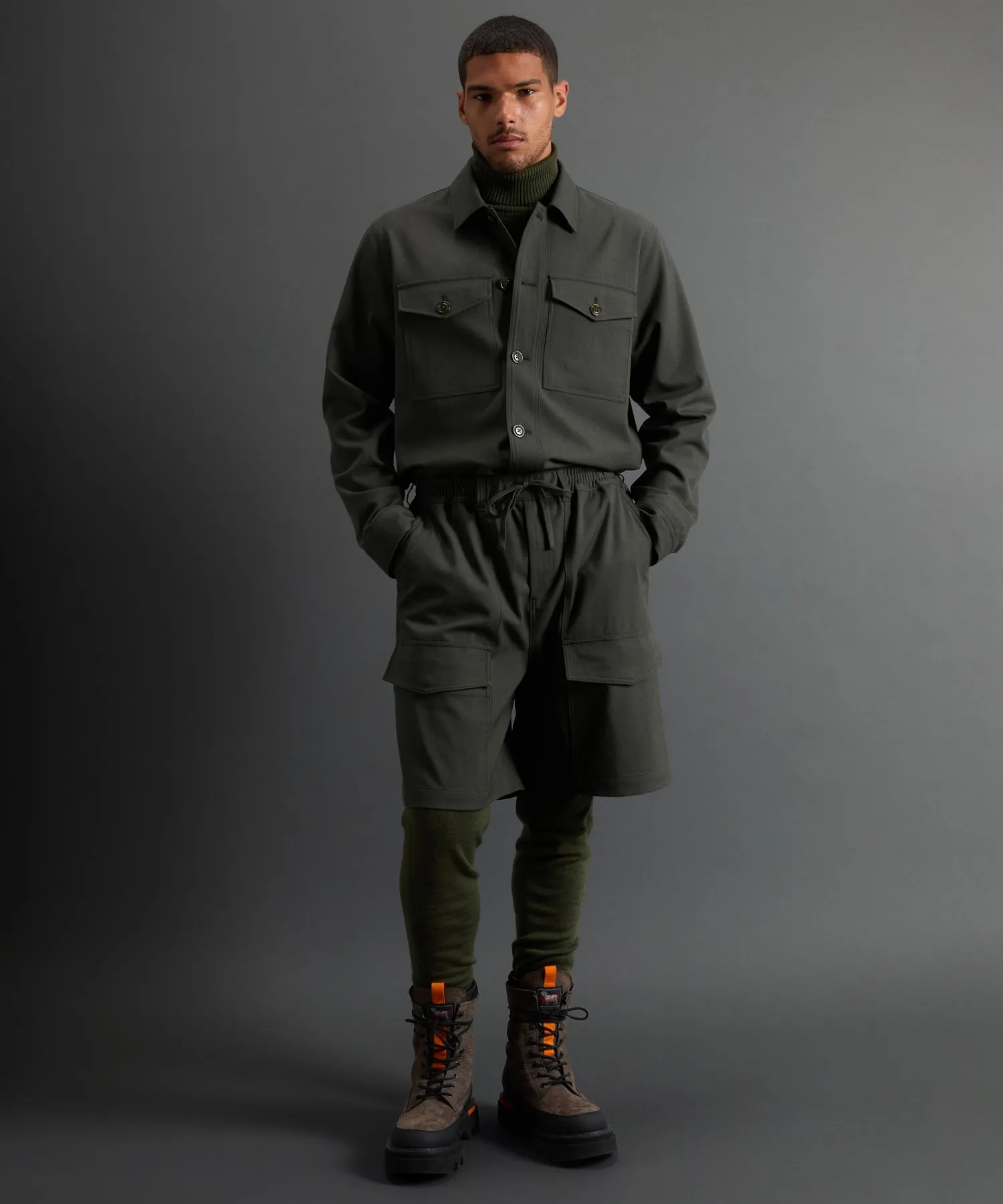 Todd Snyder X Woolrich Twill Camp Shirt in Olive