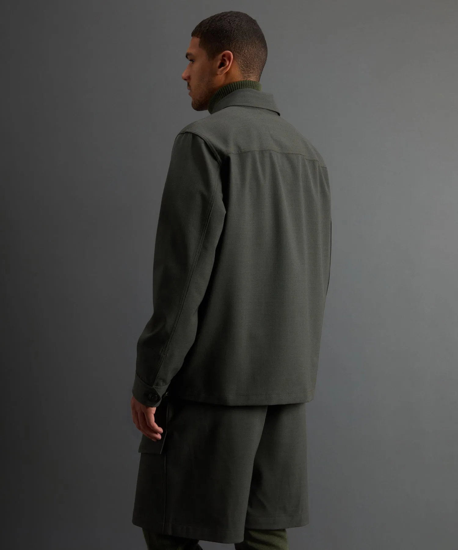 Todd Snyder X Woolrich Twill Camp Shirt in Olive