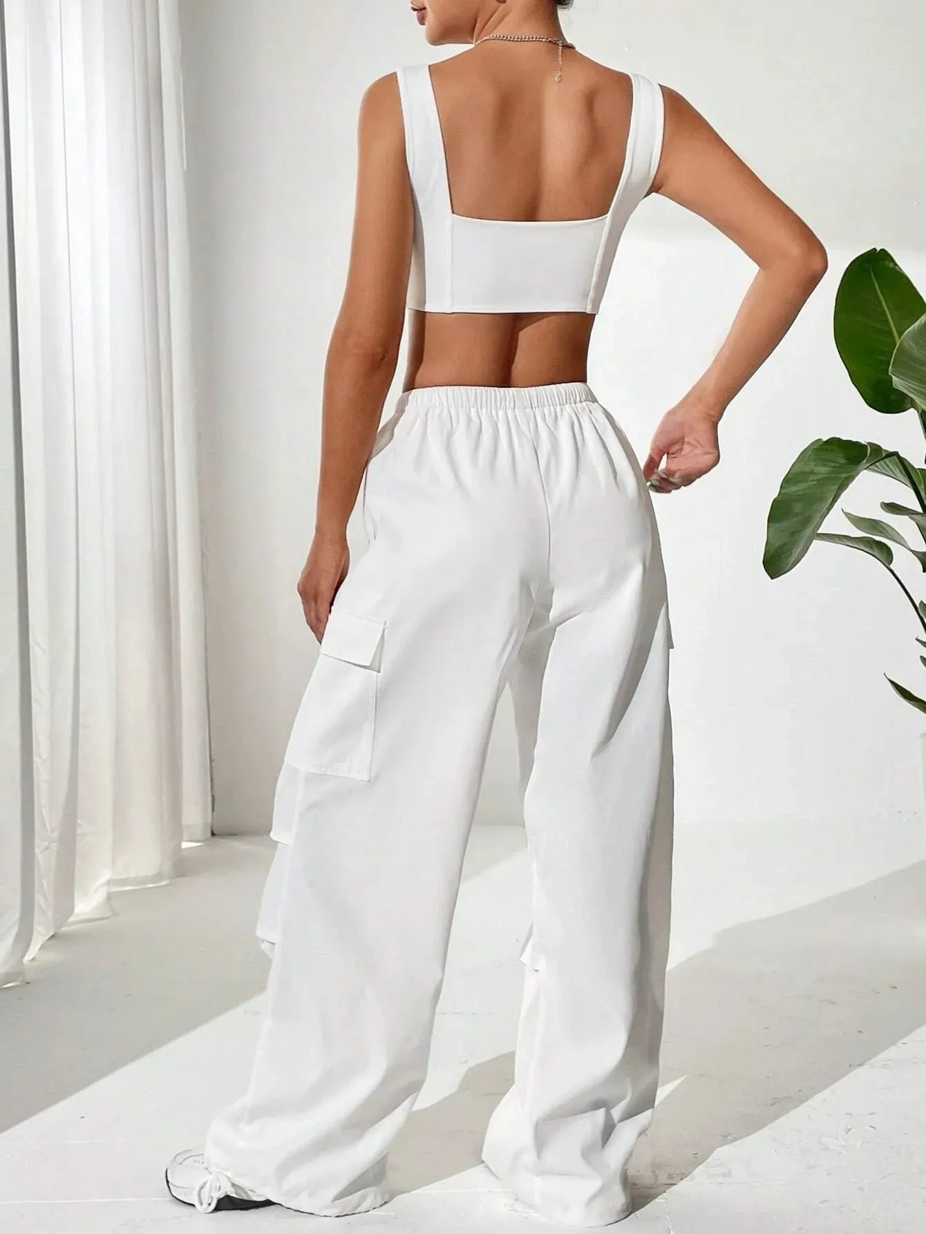 Top And Drawstring Cargo Pants