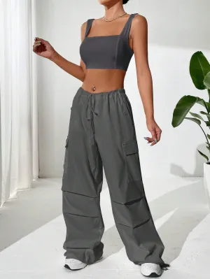Top And Drawstring Cargo Pants