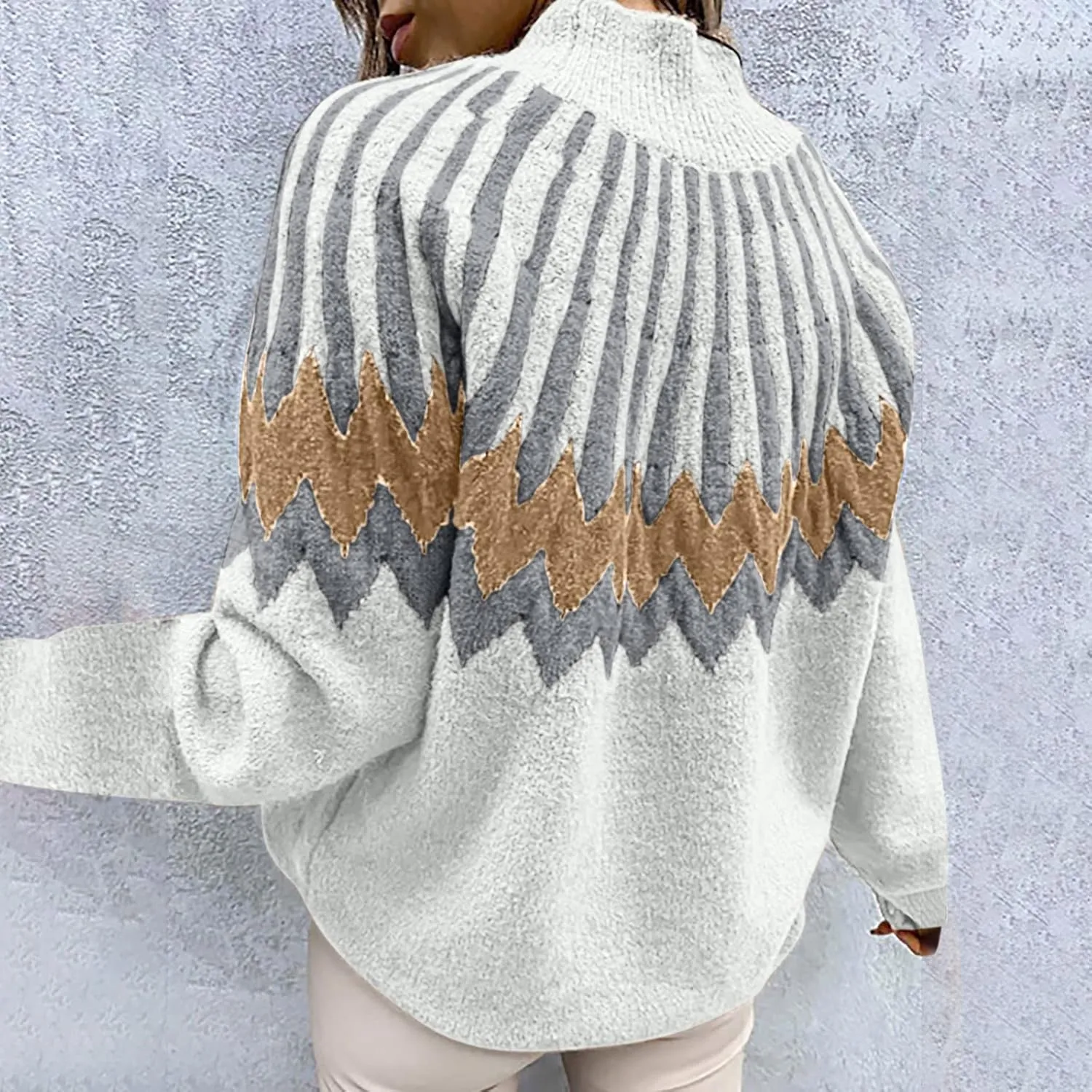 Tops for Women Winter Fall Long Puff Sleeve V High Neck Sweater Thin Crochet Thermal Top T Shirt Blouse Women 2023