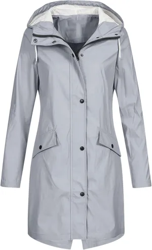 Trench Coat Women Fall Fashion 2024 Zip Up Casual Jacket Hooded Lightweight Windproof Mid Long Winter Outdoor Jackets