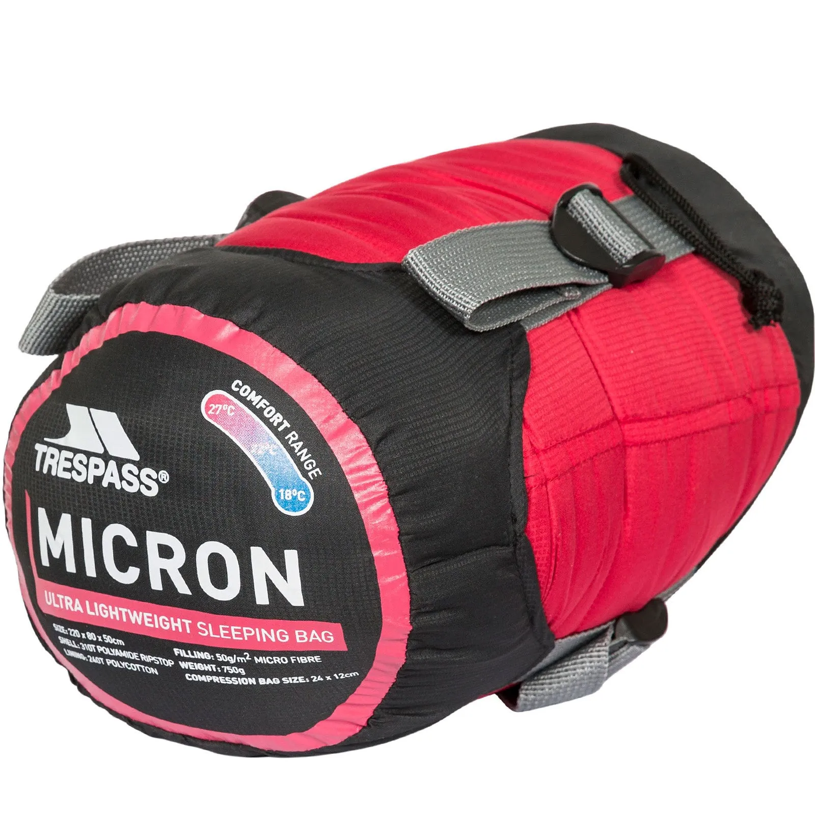 Trespass Adults Micron Summer Sleeping Bag - Red