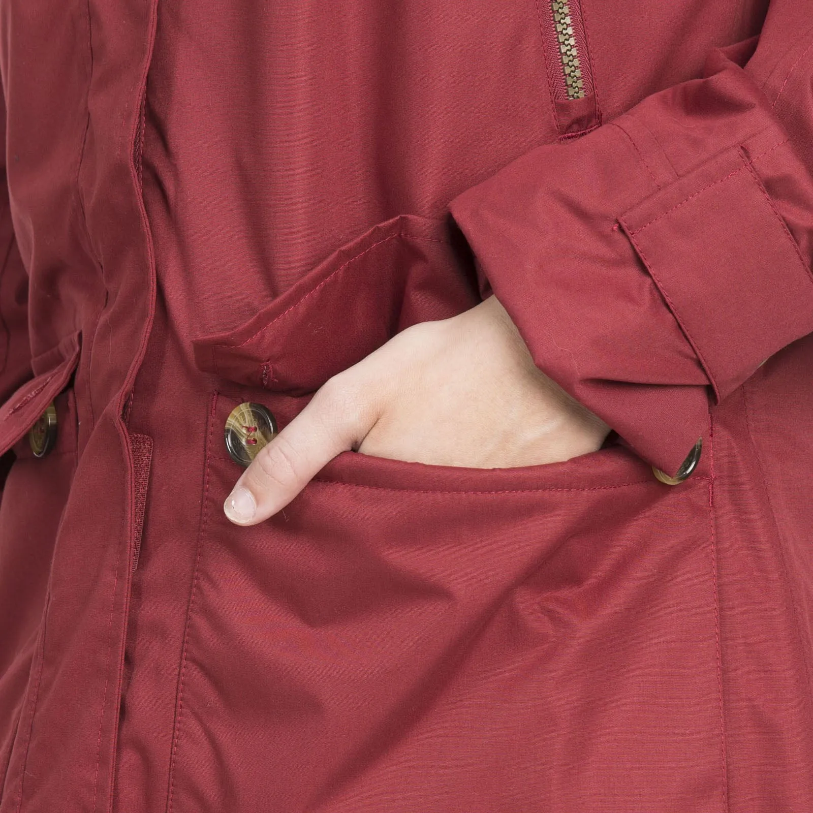 Trespass Womens Clea Waterproof Long Parka Jacket