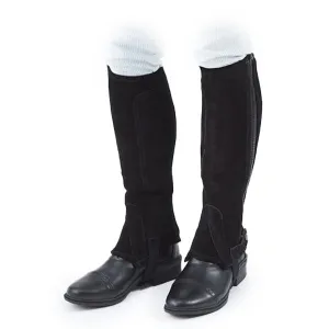 Turfmasters Full Grain Leather Half Chaps - Black