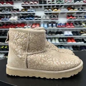 UGG Classic Mini Metallic Snow Leopard Chestnut Boot Size US 6