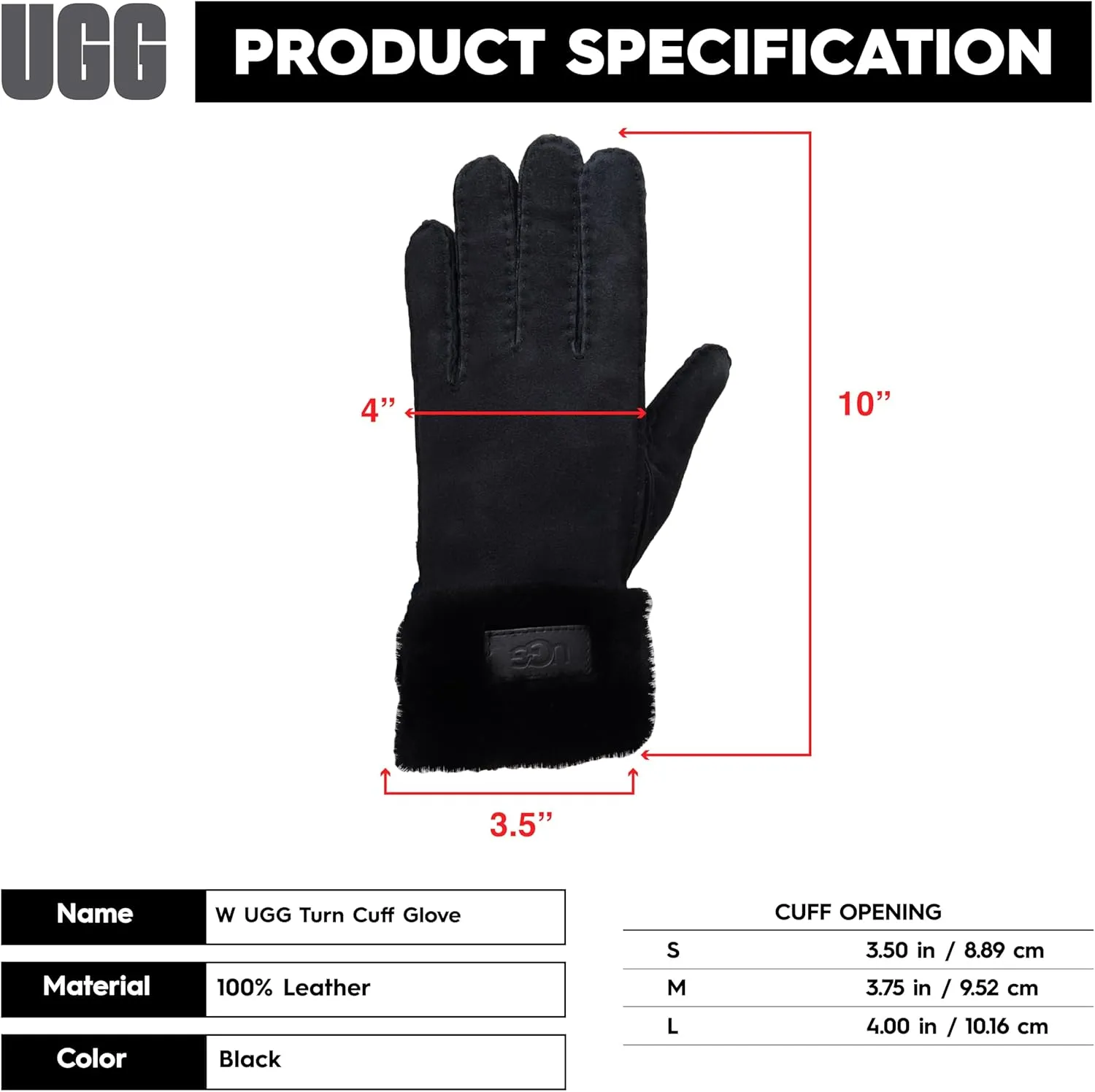 UGG womens Turn Cuff Water Resistant Sheepskin Gloves