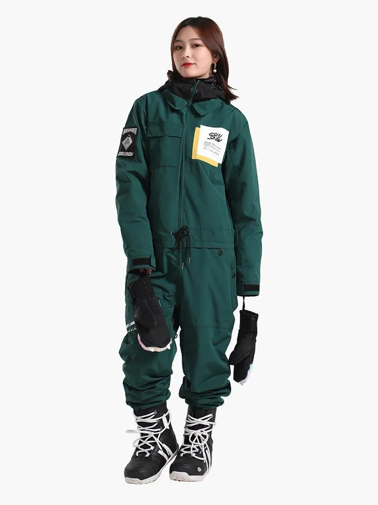 Unisex New Product Single And Double Board Thick Warm Winter Plus Size One-Piece Ski Suit
