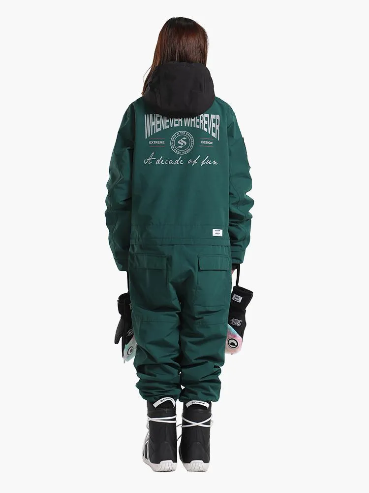 Unisex New Product Single And Double Board Thick Warm Winter Plus Size One-Piece Ski Suit
