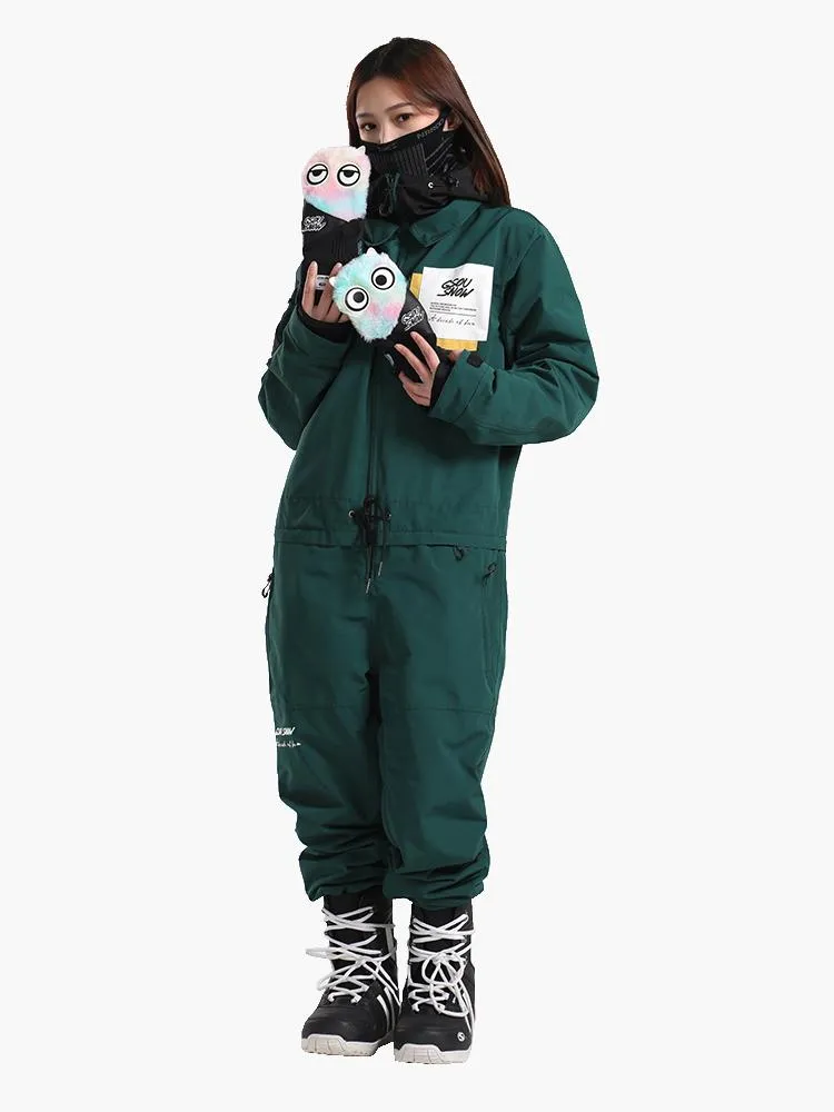 Unisex New Product Single And Double Board Thick Warm Winter Plus Size One-Piece Ski Suit