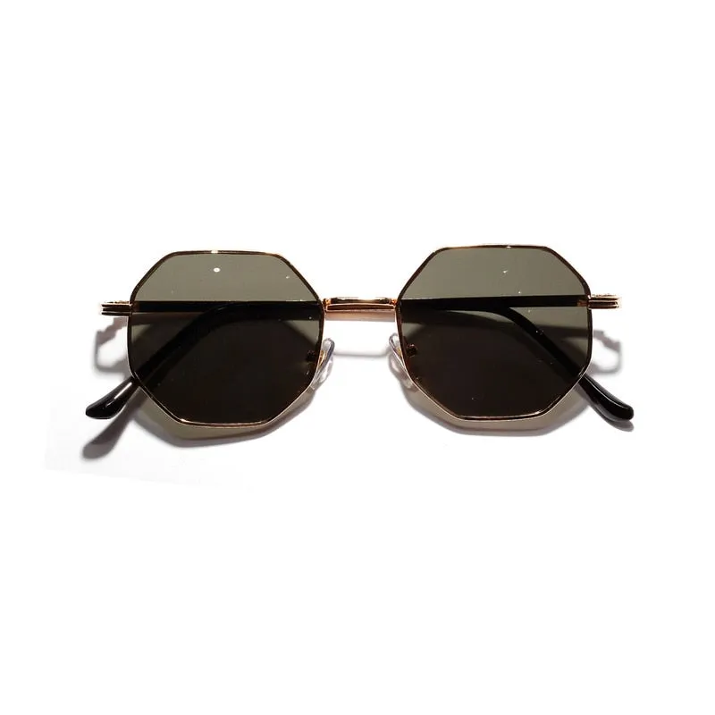 Unisex Retro Polygon Sunglasses