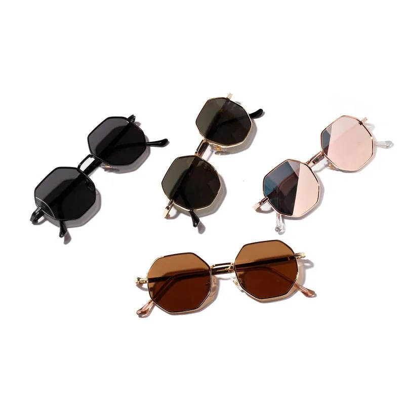 Unisex Retro Polygon Sunglasses