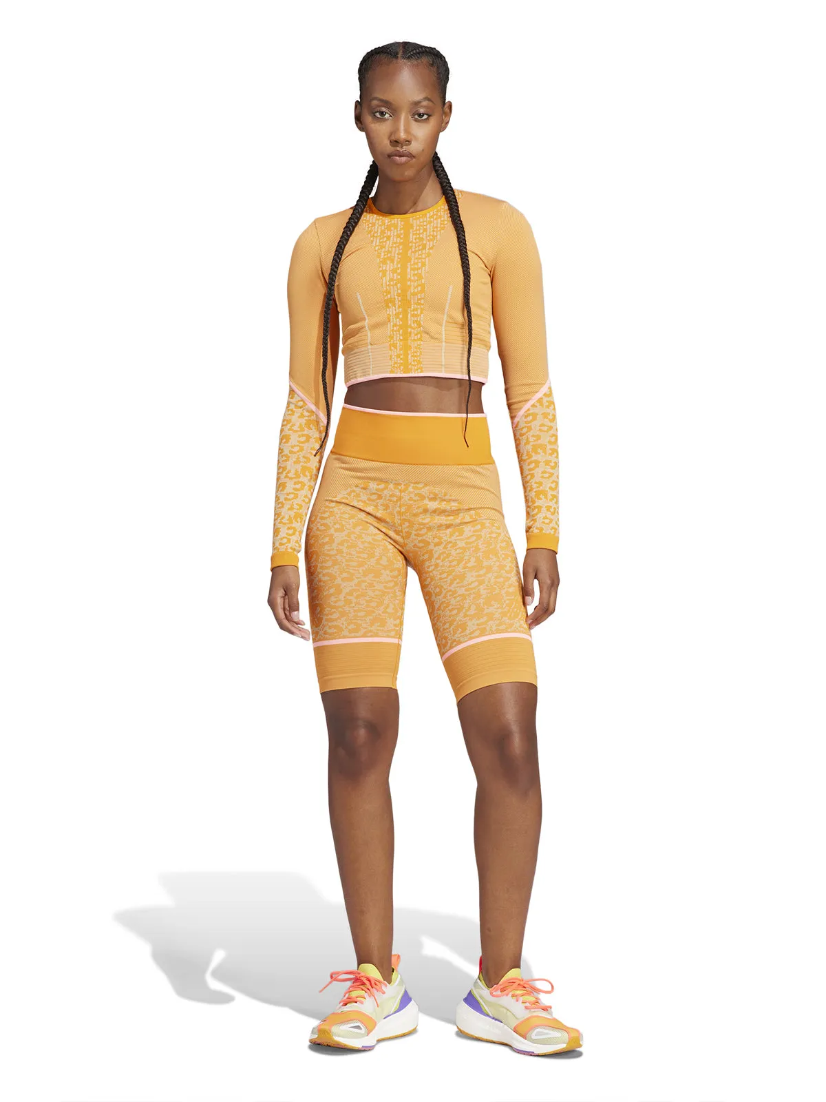 Unity Orange Leopard Seamless TrueStrength Bike Shorts