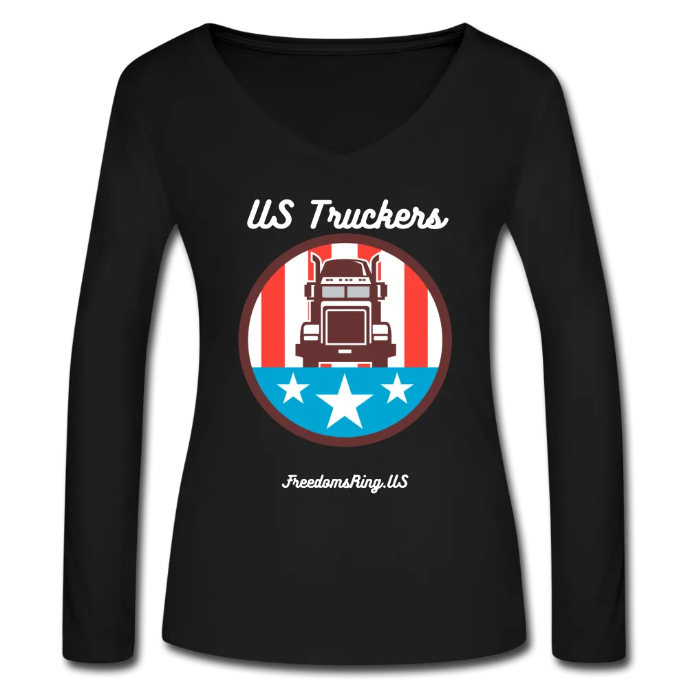 US TRUCKERS - Women’s Long Sleeve  V-Neck Flowy Tee