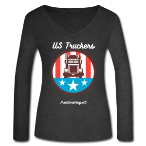 US TRUCKERS - Women’s Long Sleeve  V-Neck Flowy Tee