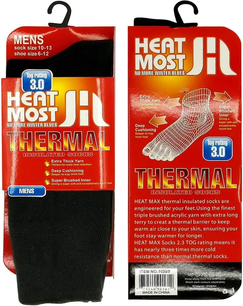 USBingoshop 2 Pairs Mens Heat Thick Insulated Extreme Boot Winter Thermal Socks 10-13