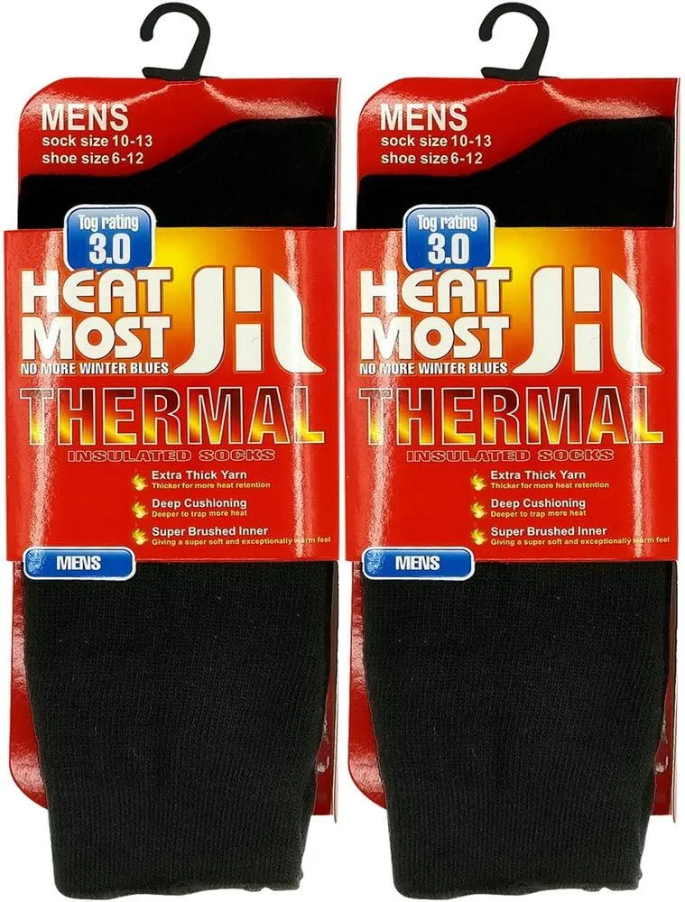 USBingoshop 2 Pairs Mens Heat Thick Insulated Extreme Boot Winter Thermal Socks 10-13