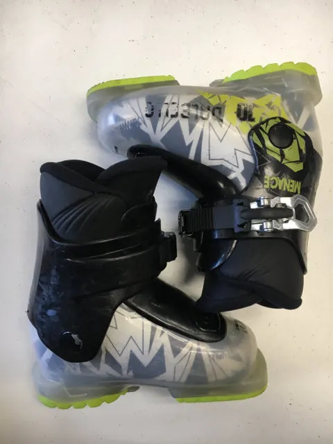 Used Dalbello Menace 1.0 White/Black/Green Size 17.5 Downhill Ski Boots