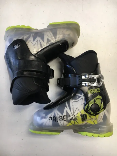 Used Dalbello Menace 1.0 White/Black/Green Size 17.5 Downhill Ski Boots