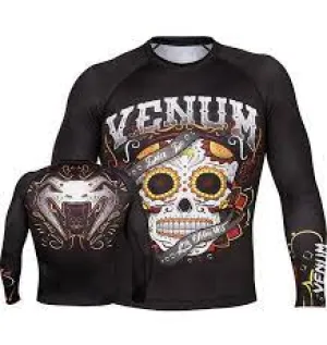 VENUM-02578-001 SANTA MUERTE 2.0 MMA Rashguard LONG SLEEVES XS-XXL Black