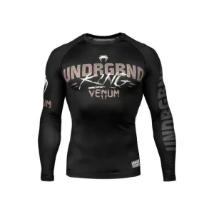 VENUM-03848-129 UNDERGROUND KING MMA Muay Thai Boxing Rashguard Compression T-shirt - LONG SLEEVES XS-XXL Black Sand