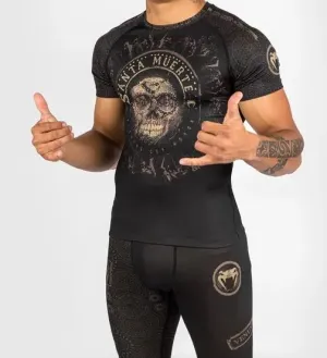 VENUM-04802-124 Santa Muerte Dark Side MMA Rashguard Short Sleeves Size M-XL Black Brown
