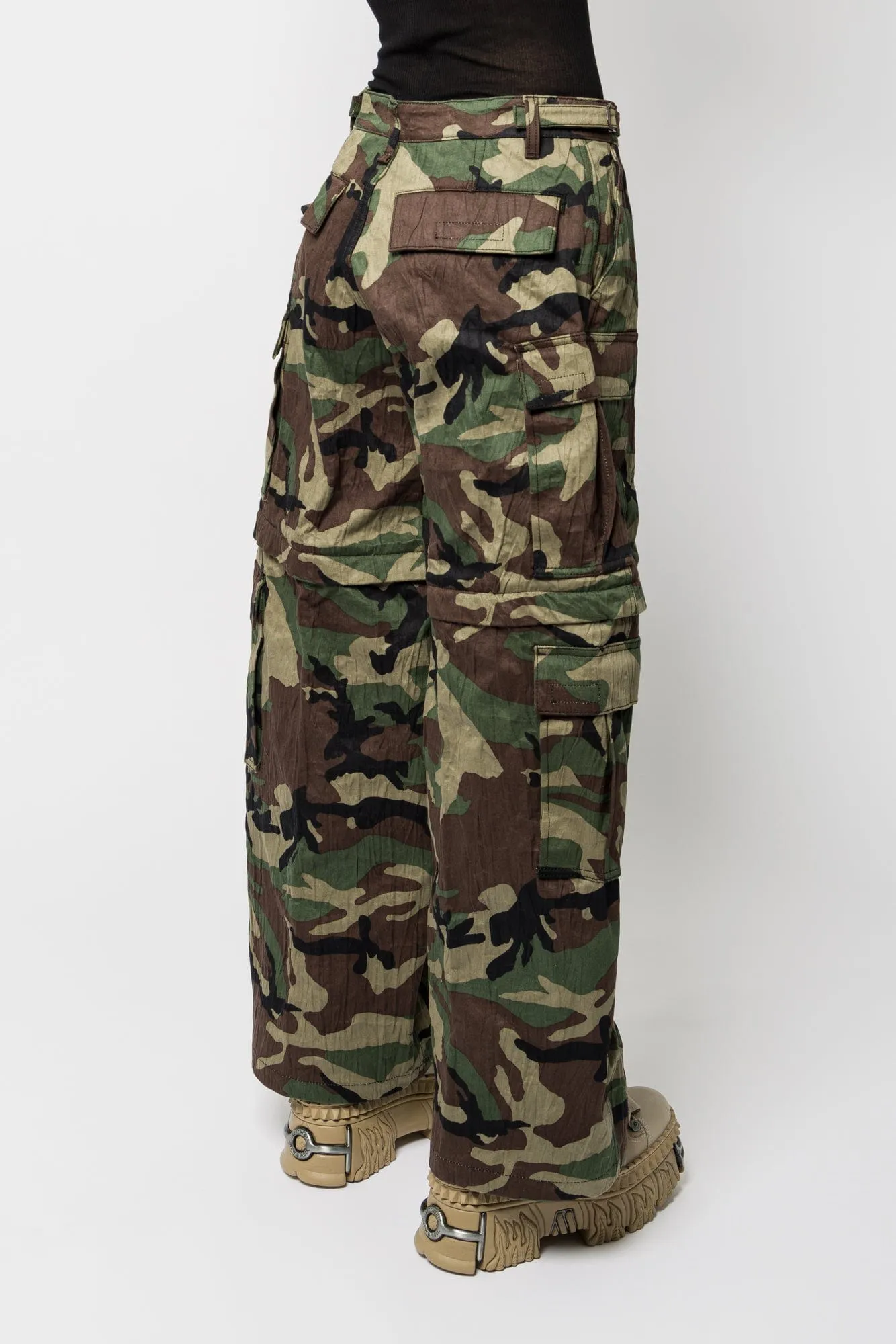 Vetements Metalized Wrinkled Cargo Pants