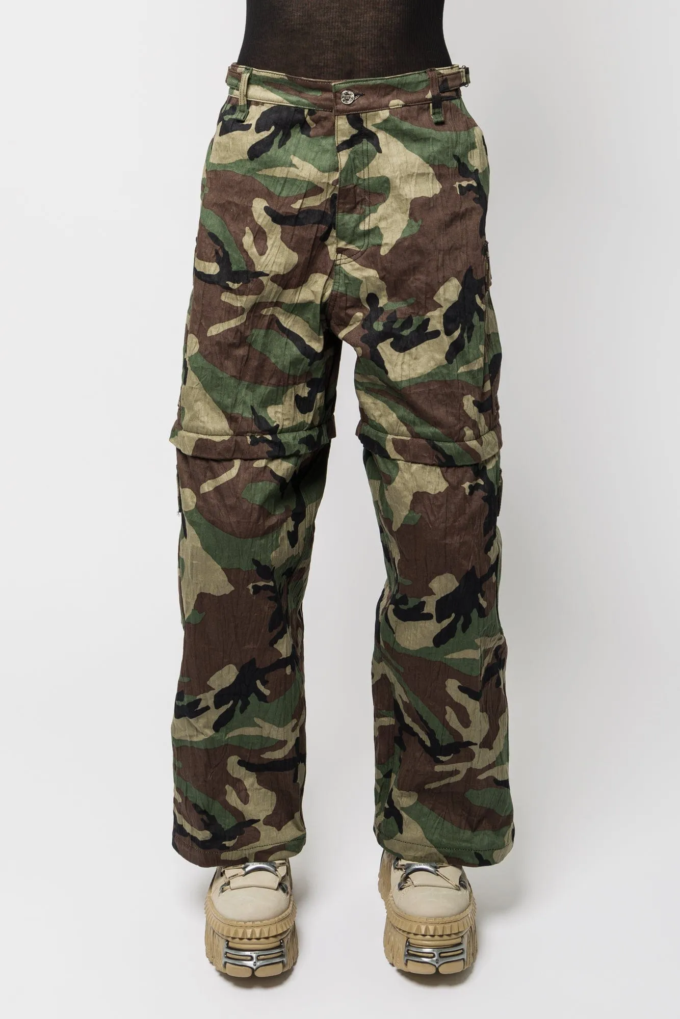 Vetements Metalized Wrinkled Cargo Pants