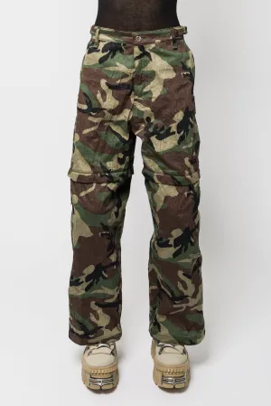 Vetements Metalized Wrinkled Cargo Pants