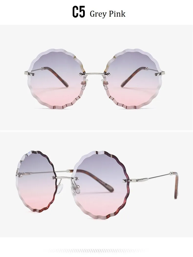 Vintage Gradient Oversized Round Sunglasses