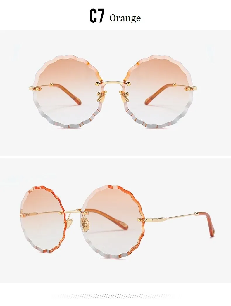 Vintage Gradient Oversized Round Sunglasses