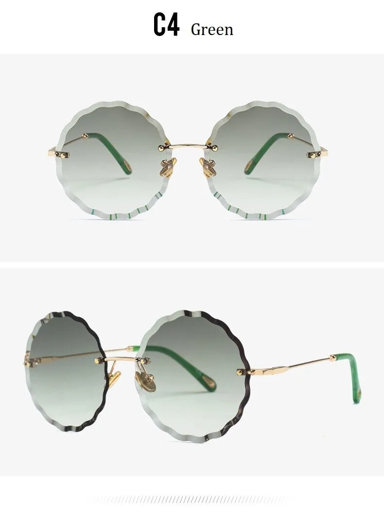 Vintage Gradient Oversized Round Sunglasses