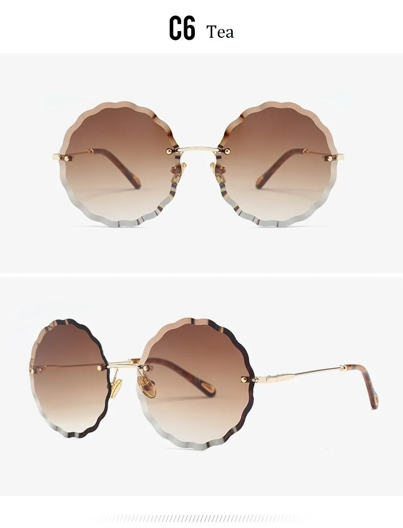 Vintage Gradient Oversized Round Sunglasses
