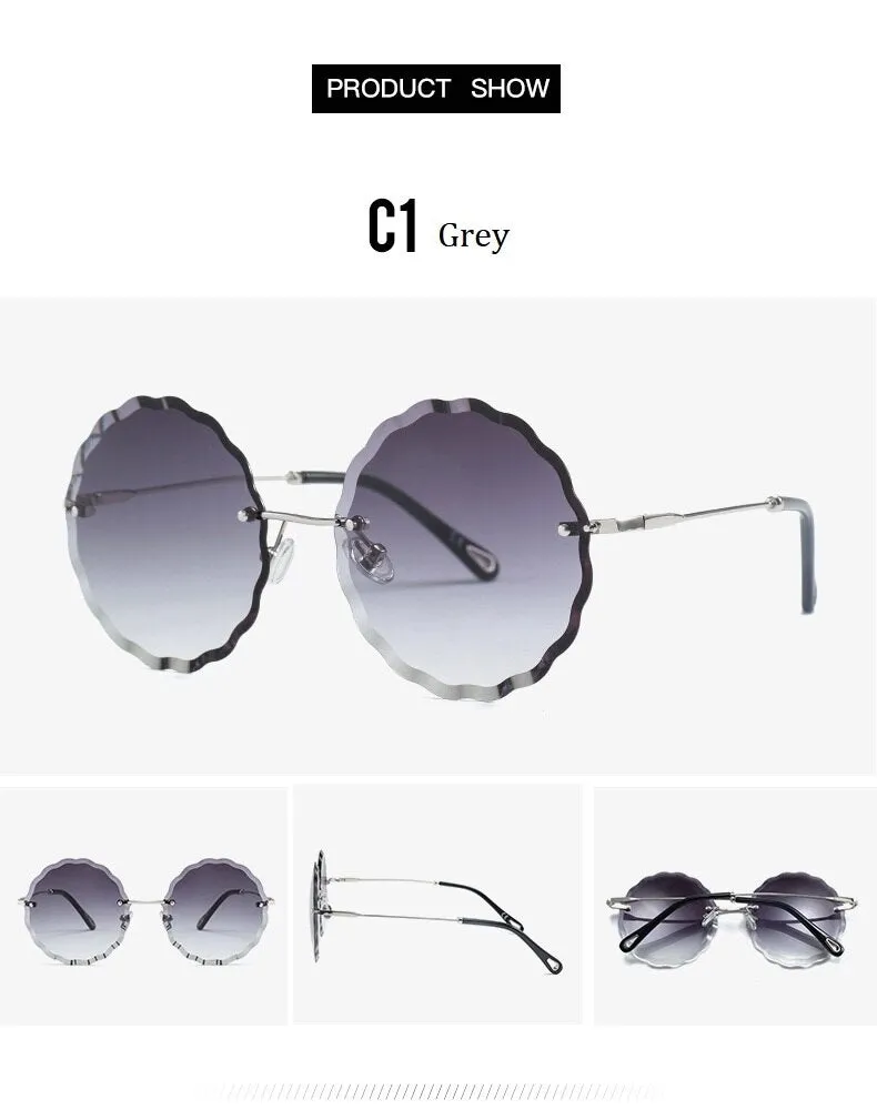 Vintage Gradient Oversized Round Sunglasses