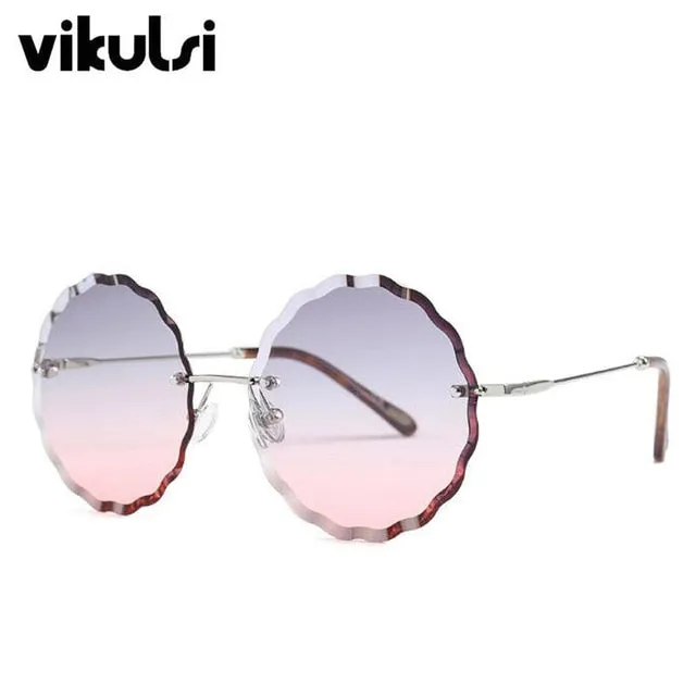 Vintage Gradient Oversized Round Sunglasses