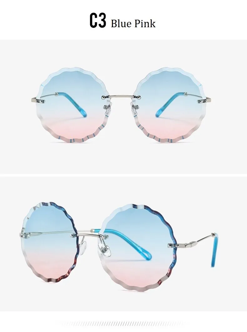 Vintage Gradient Oversized Round Sunglasses