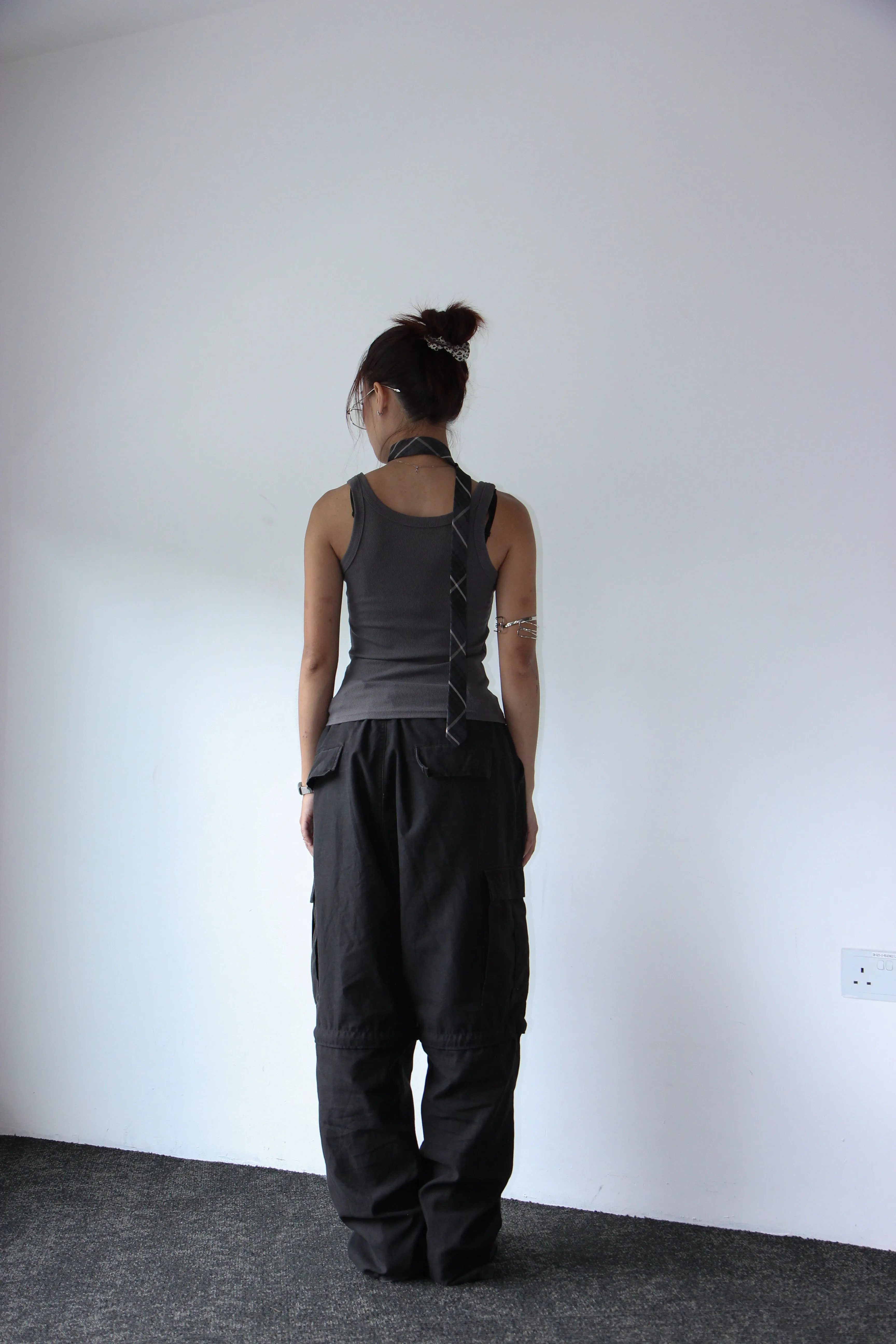 Vintage Parachute Convertible Cargos - Black